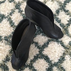 Jessica Simpson Leather Peep Toe Wedge